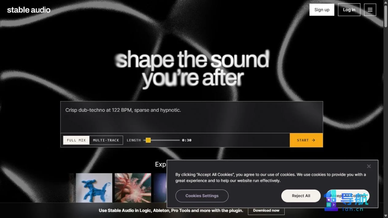 Stable Audio 官方页面截图
