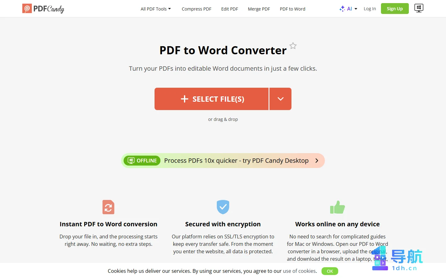PDF Candy PDF转Word页面截图